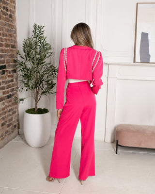 Avery Pink Wide Leg Pants - Monday Alice