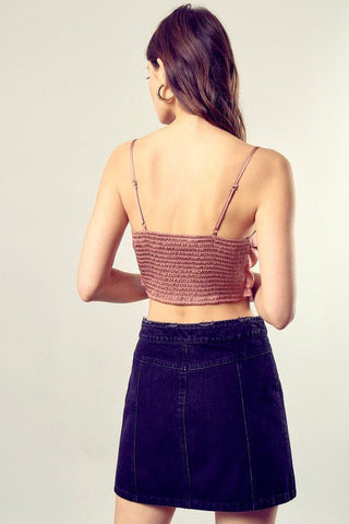 Cali Front Tie Up Cami Crop Top - Monday Alice