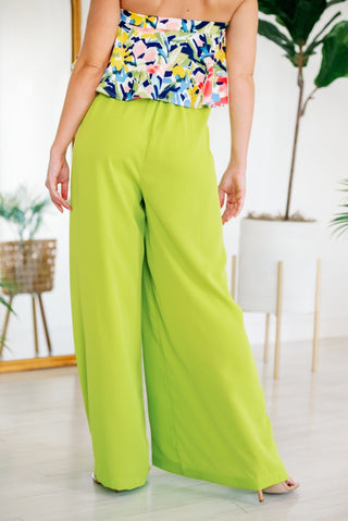 Cardi Lime Wide Leg Dress Pants - Monday Alice