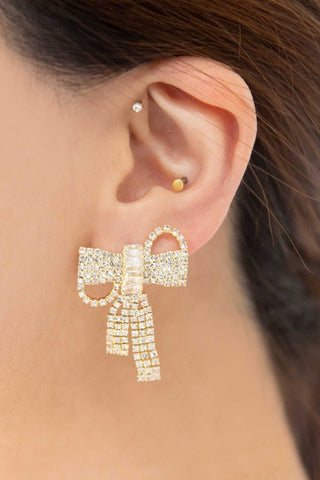 Crystal Bow Earrings - Monday Alice