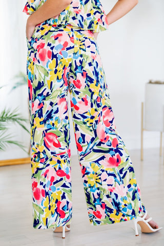 Cynthia Tropical High Waist Wide Leg Pants - Monday Alice