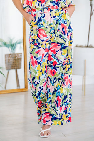 Cynthia Tropical High Waist Wide Leg Pants - Monday Alice