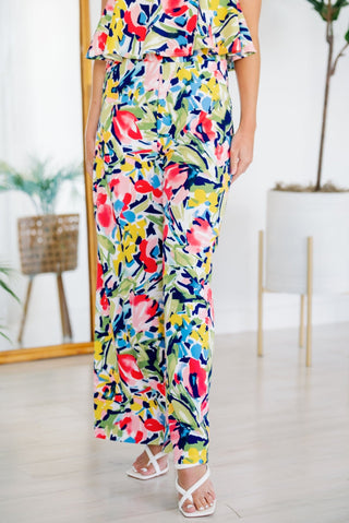 Cynthia Tropical High Waist Wide Leg Pants - Monday Alice