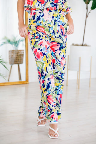 Cynthia Tropical High Waist Wide Leg Pants - Monday Alice