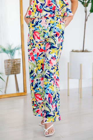 Cynthia Tropical High Waist Wide Leg Pants - Monday Alice