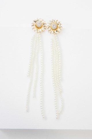 Dandelion Pearl Drop Earrings - Monday Alice