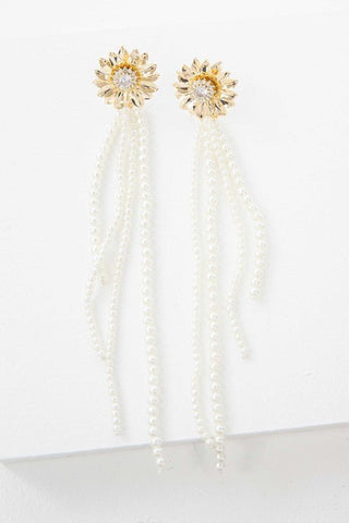 Dandelion Pearl Drop Earrings - Monday Alice