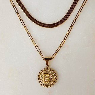 Double Chain Initial Necklace - Monday Alice