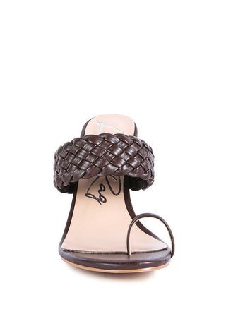 HIGH PERKS WOVEN STRAP TOE RING SANDALS - Monday Alice