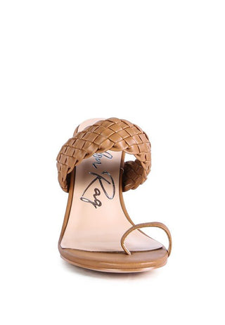 HIGH PERKS WOVEN STRAP TOE RING SANDALS - Monday Alice