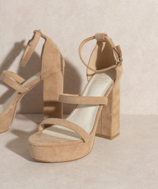 OASIS SOCIETY Raelynn Suede Platform Heels - Monday Alice