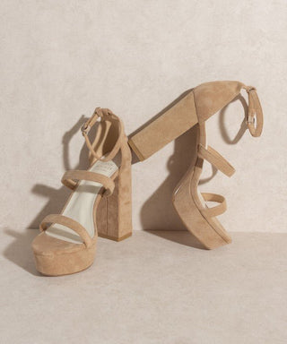 OASIS SOCIETY Raelynn Suede Platform Heels - Monday Alice