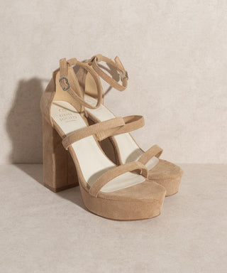 OASIS SOCIETY Raelynn Suede Platform Heels - Monday Alice