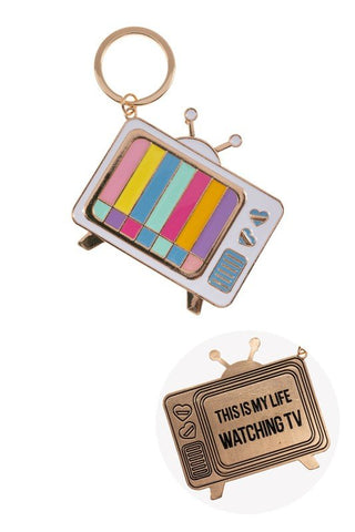 Retro Television Inspiration Keychain - Monday Alice