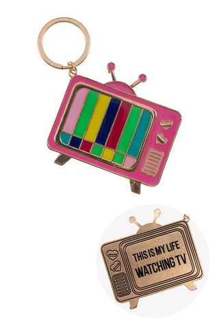 Retro Television Inspiration Keychain - Monday Alice