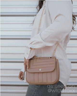 Vegan Leather Quilted Flap Bag - Monday Alice