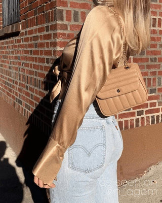 Vegan Leather Quilted Flap Bag - Monday Alice